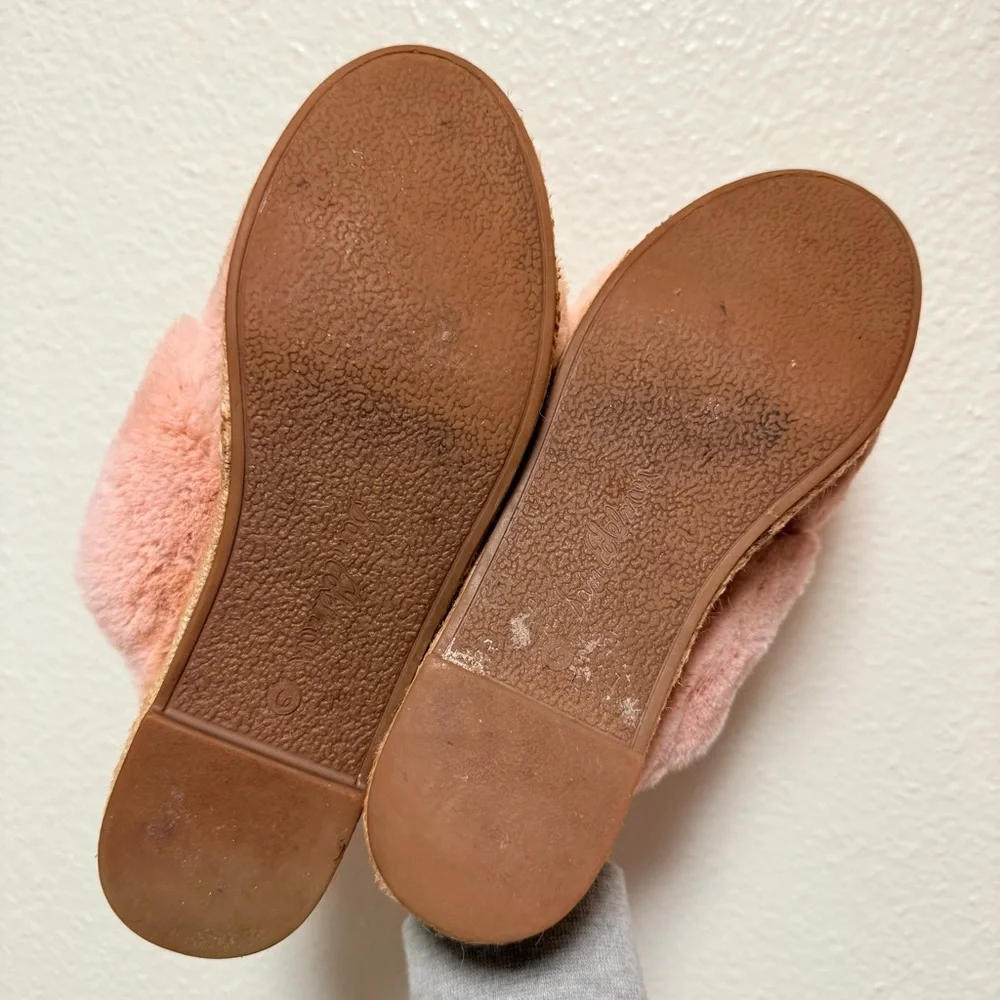 Sam Edelman Zia pink Criss Cross Faux Fur Platform Espadrille Sandal - Picture 7 of 7